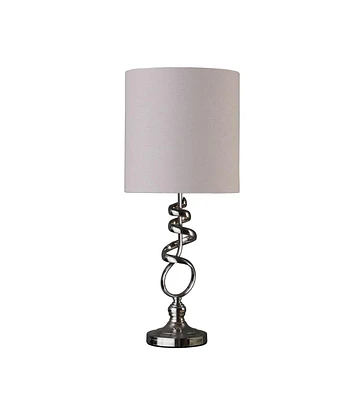 21.5-Inch Milo Abstract Brushed Silver Metal Table Lamp