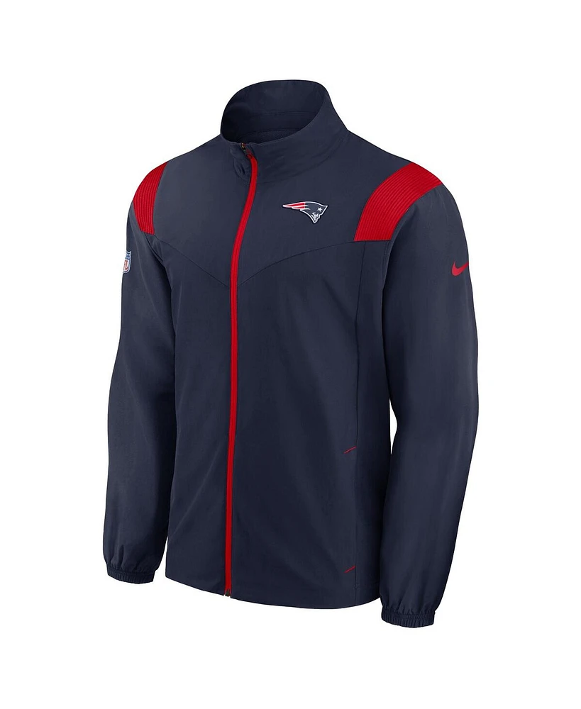 Nike Men's Navy New England Patriots Sideline Woven Logo Full-Zip Jacket
