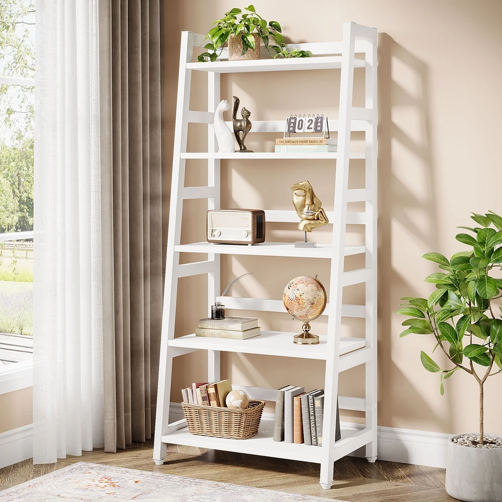 Tribesigns 5-Tier Bookshelf Modern Bookcase, 5 Shelf Ladder Book Storage Organizer for Living Room, Home Office
