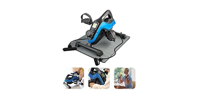 LifePro Under Desk Bike Pedal Exerciser with Resistance Bands, Arm and Leg Mini Stationary Bike, Desk Workout, Fitness App Compatible