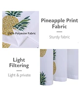 Caromio Pineapple Print Kitchen Tier Window Curtain Pair, 60" x 24"