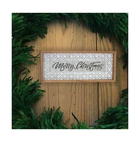 Slickblue Set of 2 Ornate Metal Merry Christmas Signs for Festive Decor