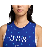 Nike Women's Blue Team Usa Icon Allover Print Muscle Tank Top