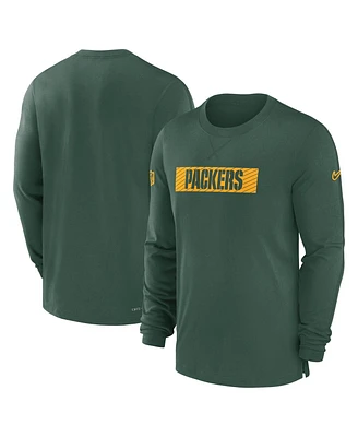 Nike Men's Green Green Bay Packers Sideline Player Performance Long Sleeve T-Shirt