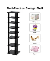 Wooden Shoes Storage Stand 7 Tiers Shoe Rack Organizer Multi-shoe Rack Shoebox