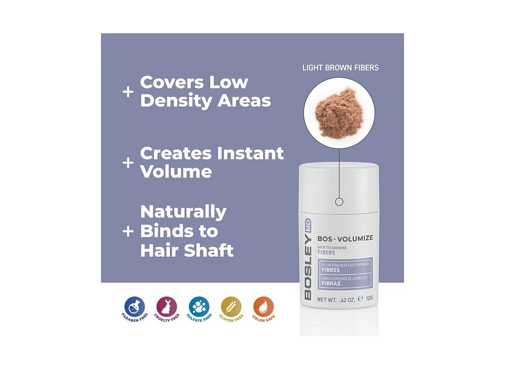 BosleyMD Hair Thickening Fibers - Light Brown