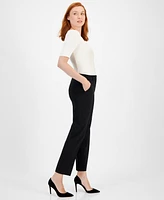 Anne Klein Women's Grace Mid Rise Straight-Leg Ankle Pants