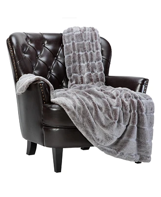 Chanasya Premium Luxurious Soft Faux Frost Tip Fur & Velvety Mink Throw Blanket - Super Cozy for Sofa Chair Couch Bed Living Room