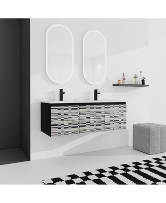 48'' Wall-Mounted Bathroom Vanity with Soft-Close Doors