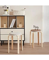 Set of 4 Stackable Bentwood Stools for Dining, Kitchen, Classroom