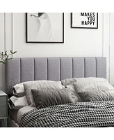 Slickblue Linen Upholstered Headboard with Solid Wood Legs and Adjustable Width