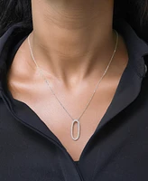 Diamond Open Oval 18" Pendant Necklace (1/2 ct. t.w.) 14k White or Yellow Gold, Created for Macy's