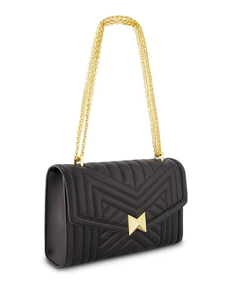 Gold Plated Hardware Quilted Napa Leather Handbag