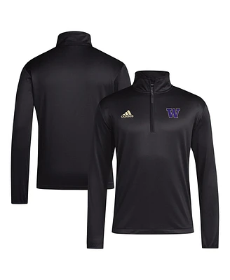 Adidas Men's Black Washington Huskies Coaches Sideline Quarter-Zip Top