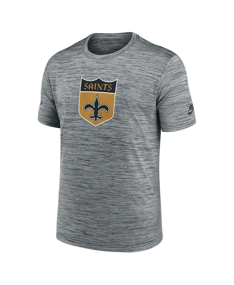 Nike Men's Gray New Orleans Saints Velocity Alternate Logo Performance T-Shirt