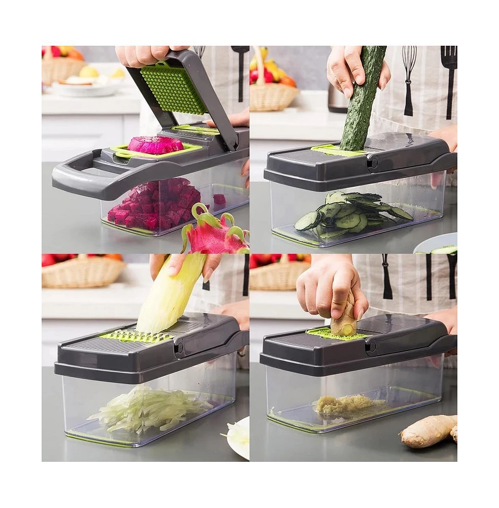 Cowin Vegetable Chopper Multifunctional 8 Blades Grater Slicer