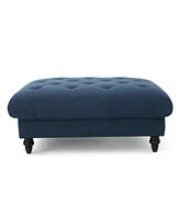 Plush and Versatile Velvet Ottoman with Tufted Top