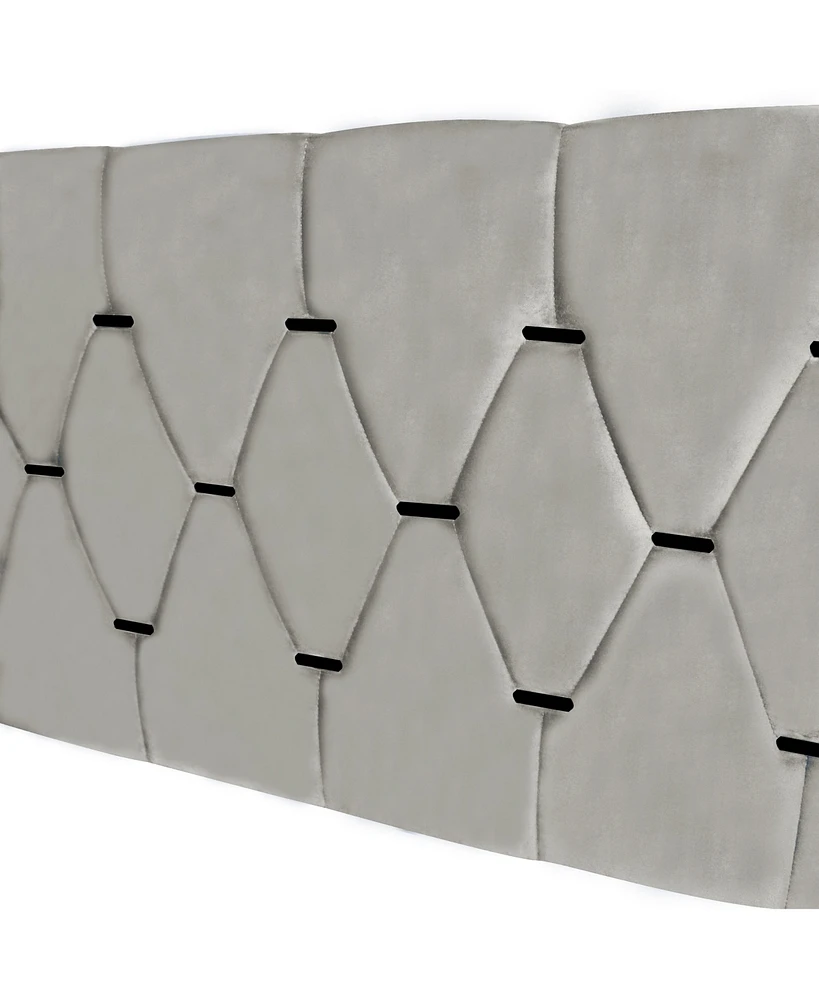 Streamdale Furniture Gray Queen Upholstered Bed with Trundle
