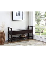 Vannes Espresso Storage Shoe Bench
