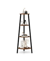 Sugift 4-Tier Industrial Corner Ladder Shelf Display Rack for Home Office