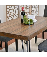 5-Piece Dining Set, Hairpin Dining Table with 4 Chairs, 3 Color Options