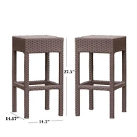 Milton Wicker Backless Bar Stool