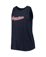 New Era Women's Navy Cleveland Guardians Plus Tank Top
