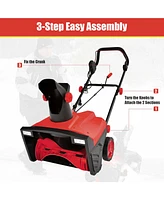 20'' Electric Snow Thrower 120V 15Amp Snow Blower with 180° Rotatable Chute 2 Lights