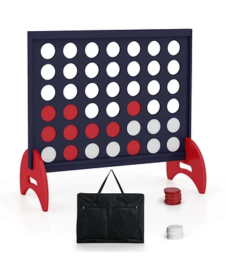 4-in-a-row Game Set with 42 Pcs Chips & 600D Oxford Fabric Carrying Bag Wooden