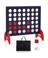 4-in-a-row Game Set with 42 Pcs Chips & 600D Oxford Fabric Carrying Bag Wooden