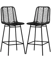 Homcom Modern Rat Bar Stools Set of for Kitchen Seating