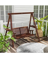 Outsunny 2-Seat Patio Swing Chair, Porch Swing with Sd,