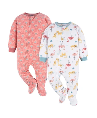 Gerber Baby Girls Footed Blanket Sleepers