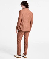 Tommy Hilfiger Mens Modern Fit Rust Linen Suit Separates