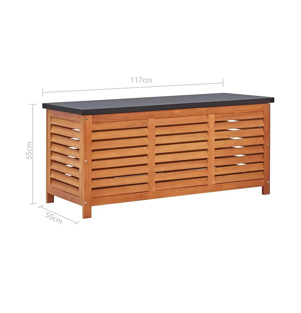 vidaXL Patio Storage Box 46.1"x19.7"x21.7" Solid Eucalyptus Wood