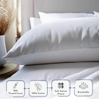 Luxury 800 Thread Count 2 King Pillowcases, 100% Cotton Sateen, Soft, Smooth & Thick, Fits King Size Pillows by California Design Den