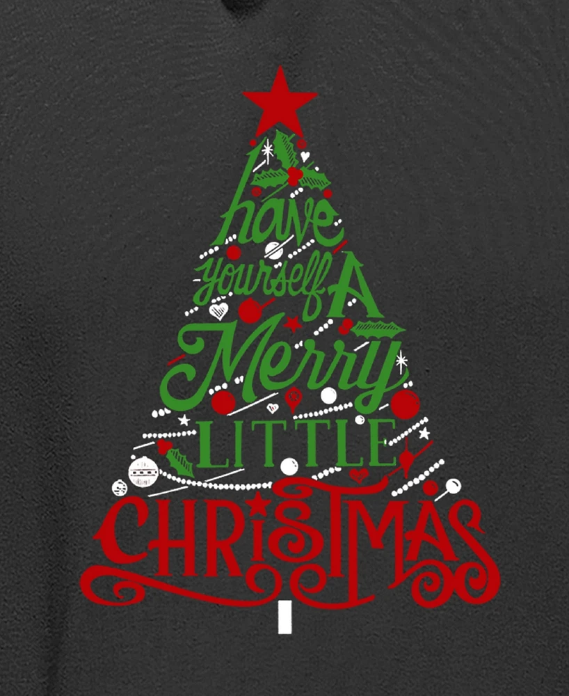 La Pop Art Men's Have Yourself a Merry Little Christmas Word Hooded Sweatshirt