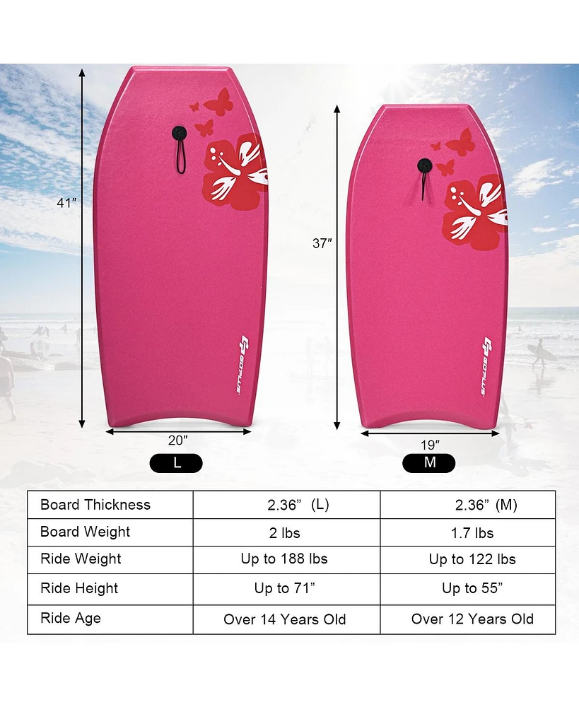 37 Inch Lightweight Bodyboard Surfing with Leash Eps Core Boarding Ixpe