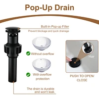 Casainc Drop-In 2-handle Bathroom Faucet with Drain Assembly