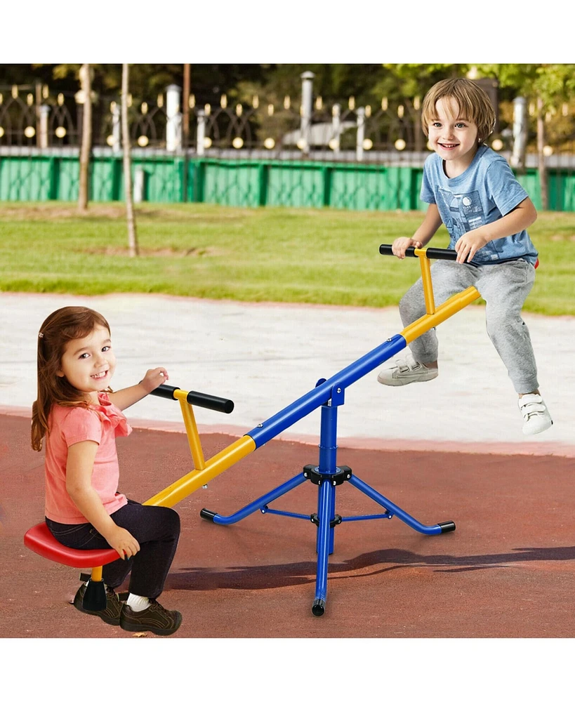 Sugift 360°Rotation Kids Seesaw Swivel Teeter Totter Playground Equipment