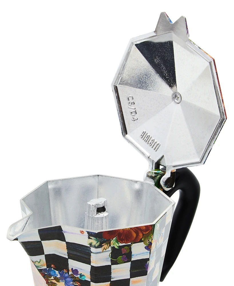 MacKenzie-Childs Courtly Flower Market 6-Cup Bialetti Moka Coffee Pot