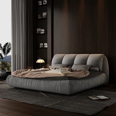 Luxury Upholstered Bed with Oversized Padrest