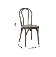 Hensler Set Of 2 Weather-Resistant Wood Look Stackable Resin Thonet Chairs For Indoor/Outdoor Use