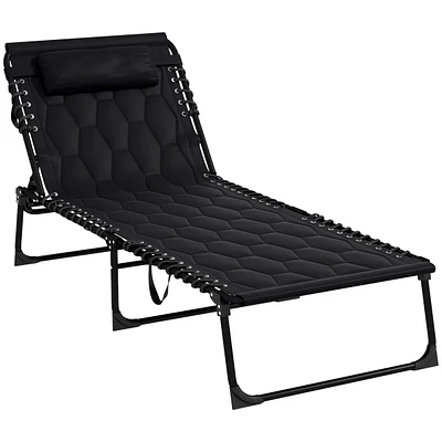 Folding Lounge Set with 5-Level Reclining Back & Padded Seat