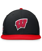 Top of the World Men's Black/Red Wisconsin Badgers Rally Two-Tone Fitted Hat