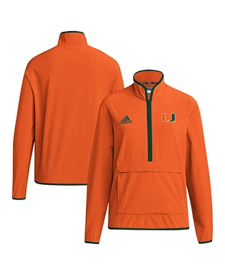 Adidas Men's Miami Hurricanes Coaches Sideline Half-Zip Jacket