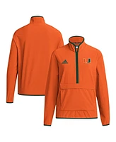 Adidas Men's Miami Hurricanes Coaches Sideline Half-Zip Jacket