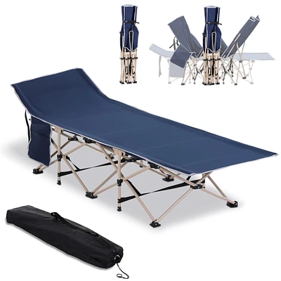 Folding Camping Cot: 330 lbs. Capacity, Blue