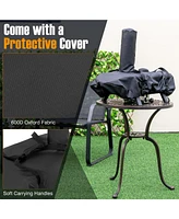Outdoor Pizza Oven Portable Wood Pellet Pizza Stove with 12 Inch Round Rotatable Pizza Stone