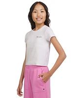 Champion Big Girls Ribbed Crewneck Short-Sleeve T-Shirt